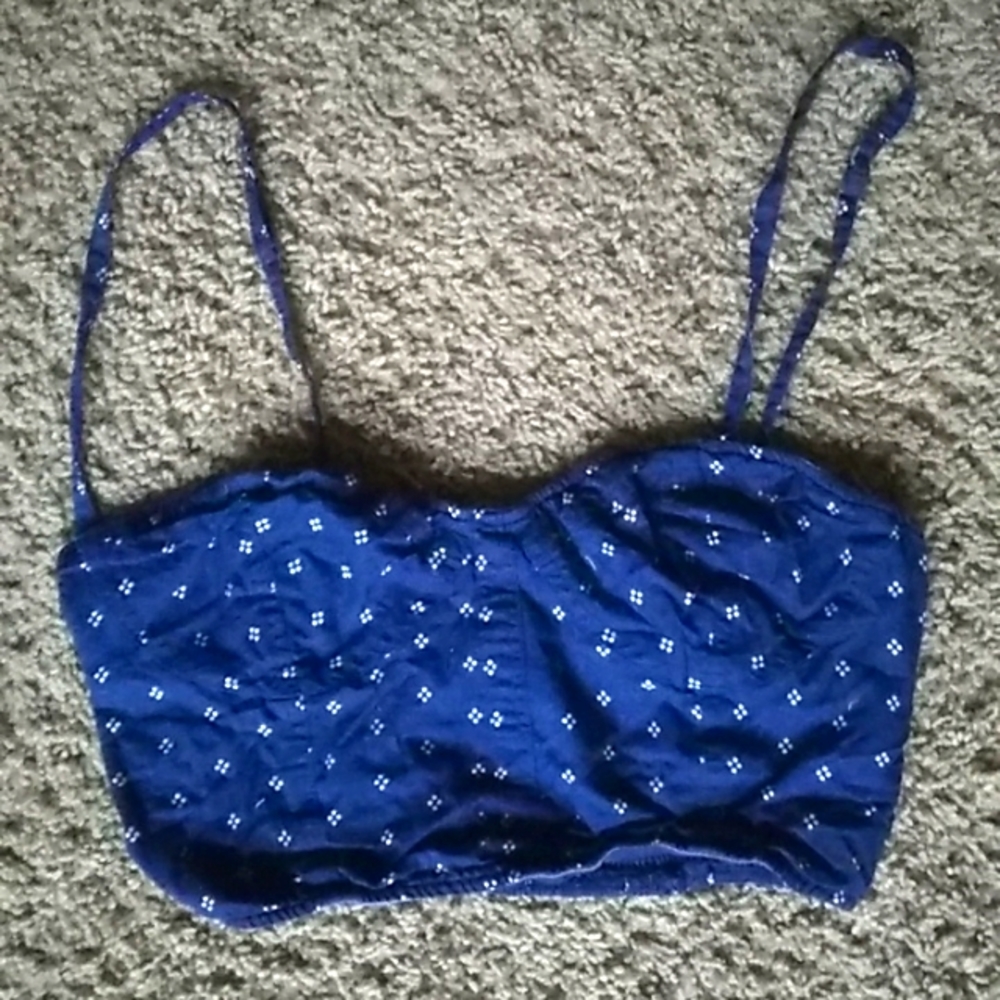 Hollister navy blue bralette crop top women's size M.